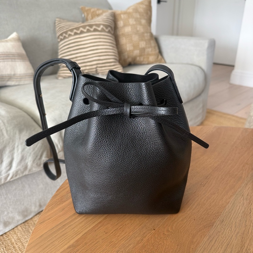 Mansur Gavriel Black Leather Mini Bucket Bag (NWOT)